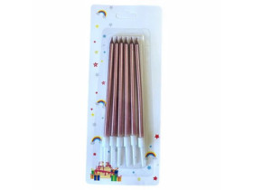 Свечи хром розовое золото 6шт 009-04