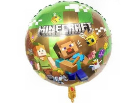 Шар фольгированный круглый "Майнкрафт-4" (Китай), арт. 3354-0001