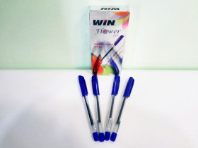 Ручка FLOWER, WIN гелевая, 0.6мм, син.(12шт)