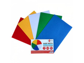 Набір Фетру SANTI м'якого з клейовим шаром, класичні кольори 21х30см 5 аркушів 743255