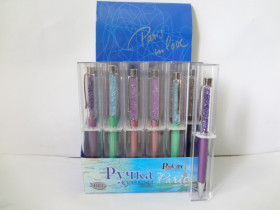 Ручка "PARIS" син.з кристалами (24шт)
