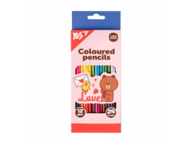 Олівці кольорові Yes 12/24 кол. "Line Friends. Choco love" 290746