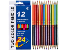Олівці кольорові 12/24кол.TWO-COLOR (12/240)