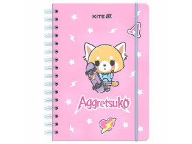 Блокнот Kite А5, 80 арк., клітинка, на спіралі, Aggretsuko AR25-190