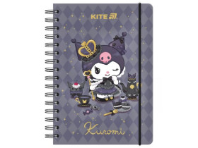 Блокнот Kite А5, 80 л., клетка, на спирали, Kuromi HK25-190