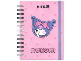 Блокнот Kite А6, 80 арк., клітинка, на спіралі, Kuromi HK25-229-2