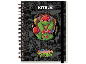 Блокнот Kite А6, 80 арк., клітинка, на спіралі, Ninja Turtles NT25-229