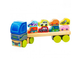 Дерев\'яна іграшка Тягач з машинками LM-12 13418