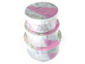 460687 Коробка для подарунків 3 в 1, кругла, 25×11,5 см