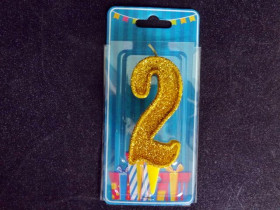 Свічка цифра (золото) (5шт) 2