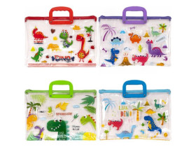 Папка А4  шкільна сілікон з ручкою "Динозаврик""С" (2/120)