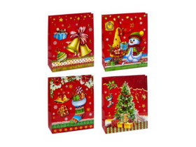 Сумка подарункова 2043-1 Новорічна 18*21*8см (12шт)