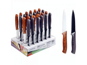 Ніж метал коричнева ручка Х3-226 23см (24шт)