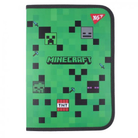 Папка факультативна Yes А4 пласт. на блискавці "Minecraft" з кишенею 492332