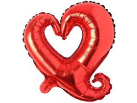 Фольгована кулька 18" "Серце-вензель", червона