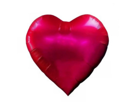 Фольгована кулька-гігант серце сатин вишня