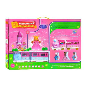 Конструктор M 0444 U/R (10шт) ЖД, замок, звук, свет, на бат-ке, в кор-ке, 59-42-9,5см