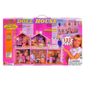 HU Домик 53 (8шт) 3 ком, вер, 96 деталей, в кор-ке, 64-41-6см