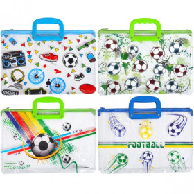 Папка А4  шкільна сілікон з ручкою "Футбол" "С" (2/120)