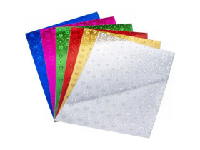 Набір кольорового голографічного картону А4 Сердечки 6 кольорів, однобічний YT-6-Н/044435