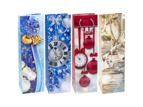 Пакет подарунковий "Пляшка. Новий рік", 12×36×8,5 см, арт. 7001 (12 шт.)
