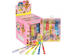 Ручка гелева пише-стирає 2033 синя з мультяшним дизайном (12/144)