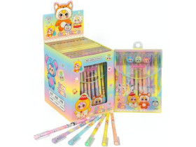 Ручка гелева пише-стирає 2032 синя с мультяшним дизайном (12/144)