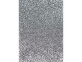 Фоаміран 1.5мм А4 ГЛІТЕР клейова основа GL-EVA-1,5-016 срібло 5 арк