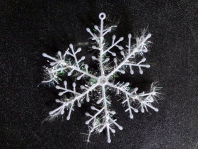 Прикраса Сніжинка 15см біла 12-151 (3шт-уп/10уп)