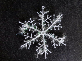 Прикраса Сніжинка 18см біла 12-152 (3шт-уп/10уп)