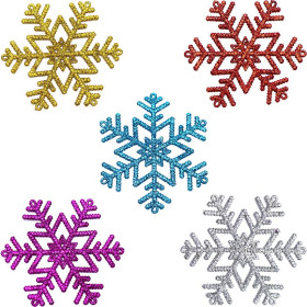 Набор прикраса Сніжинка мікс 4шт 10см  12-154 (10шт)
