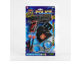 Поліцейський набір 2323-8 (168/2) пістолет, наручники, патрони, кобура, на листі