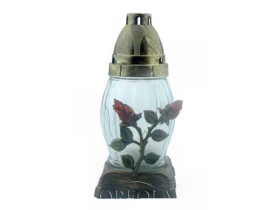 Лампадка скло Ангел, троянда, бусинка 18 год.(12/15шт)