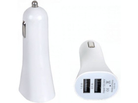 Автомобільний 2-USB Адаптер 1.0А/2.1А YT 004 Овал (12шт)