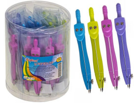 Циркуль метал., 115мм, в вініл. чохлі, асорті в пласт. тубі, 9-604, БАРВІНОК