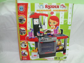 Кухня 011 (6шт) плита, духовка, посуда, муз, свет