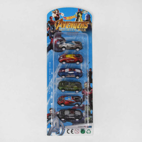 Набір метал машин 3686-7 Спорткар, 6шт на листі