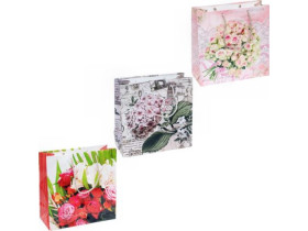 Пакет 4001 подарункой квадрат Квіти 24*24*10см (12шт)