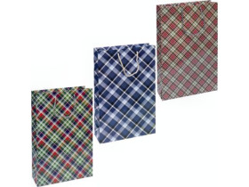 Пакет подарунковий "Шотландка", вертикальний, 25×36×12 см, арт. 5031 (12 шт.)
