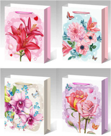 Сумка подарункова 31*40*10см 49771 квіти (12шт)