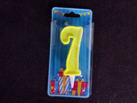 Свеча цифра (лимонный блеск) (5шт) 7