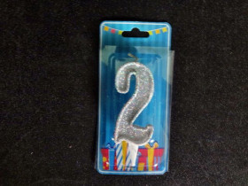 Свічка цифра (срібло) (5шт) 2