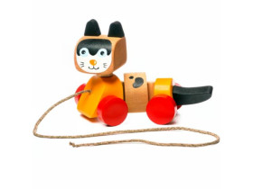 Деревянная игрушка Котик-каталка 13616