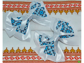 Лапка-зажим для волосся 01-12 бантик синій (10шт)