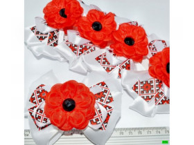 Лапка для волосся "Бантик, мак", арт. 01-07 (10 шт.)