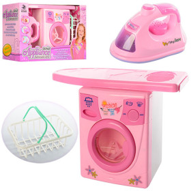 Набор бытовой техники 2028A (12шт) стир.маш,утюг,муз,свет,глад.доска,на бат-ке