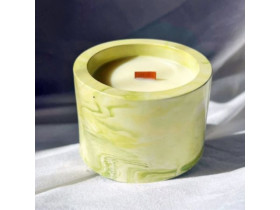 Свічка ароматна бергамот "Циліндр" в оливковому кашпо 110 мл 8030-0037