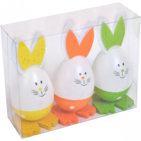 Набір декоративний на паску "Зайчик-яйце", пластиковий, 3 шт., 203594