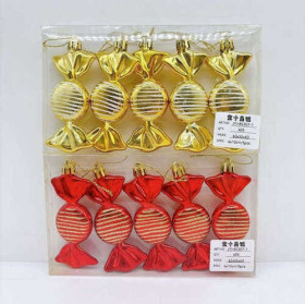 Новорічні прикраси C 67183 цукерки,5 штук,висота 10,5см, у слюді