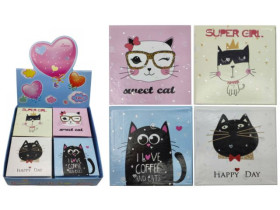 Блокнот ВТ-032 "Коти" 70 арк.8*8см 4в.(24*12)